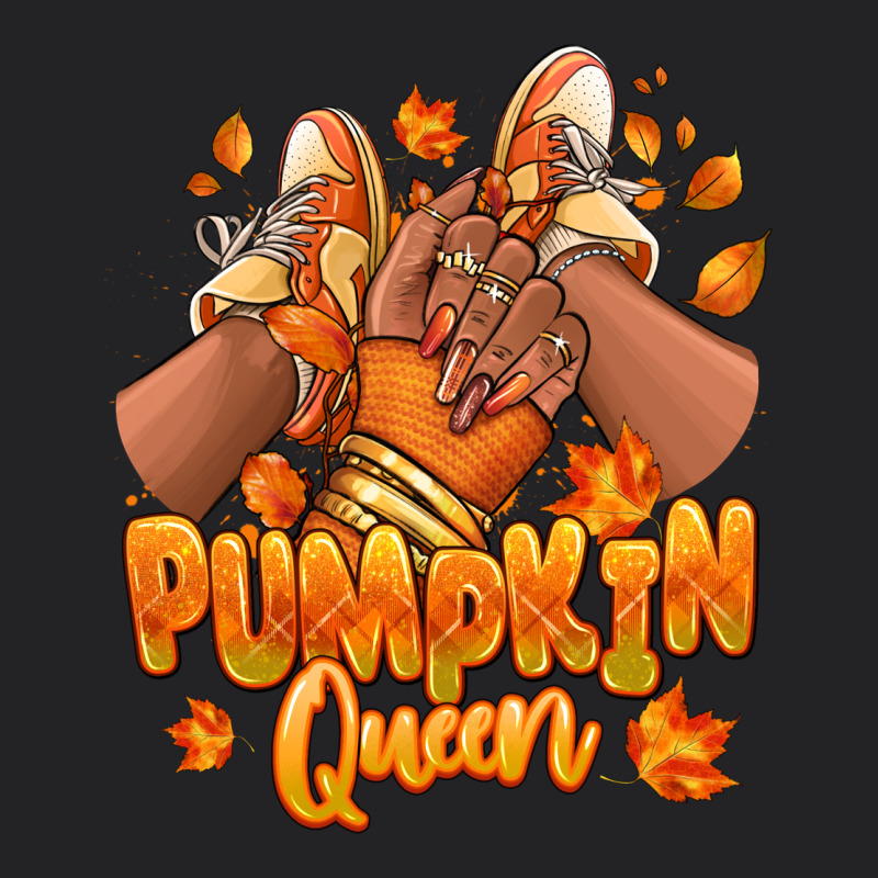 Pumpkin Queen Fall Black Girl Sneakers Vintage Tee by RanaPortraitStore | Teevron