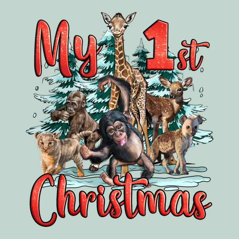 My First Christmas Baby Safari Animals Zipper Hoodie by LillyAllenDesigns | Teevron
