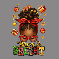 Merry And Bright Christmas Afro Messy Bun Vintage Tee | Teevron