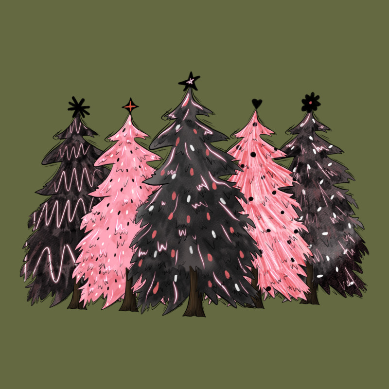 Pink Christmas Trees Long Sleeve Tee by CowGirlArtShop | Teevron