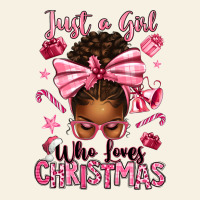 Just A Girl Who Loves Pink Christmas Afro Messy Bu Vintage Tee | Teevron