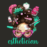Esthetician Messy Bun With Pink Leopard Glasses Bbs Heavy Core Tee | Teevron