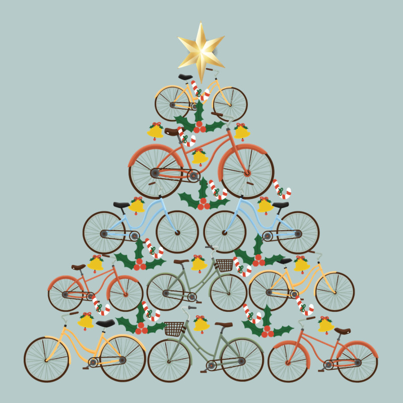 Bicycle Christmas Tree Funny Biker Bicyclist Xmas For Family Long Slee Heavy Core Tee by lanVoArt | Teevron