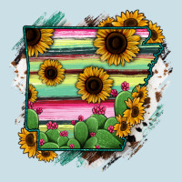 Arkansas Map Sunflower Cactus Serape Ladies Tee | Teevron