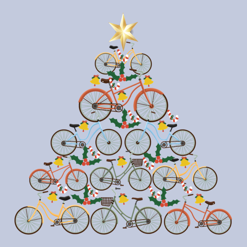 Bicycle Christmas Tree Funny Biker Bicyclist Xmas For Family Long Slee Long Sleeve Tee by lanVoArt | Teevron
