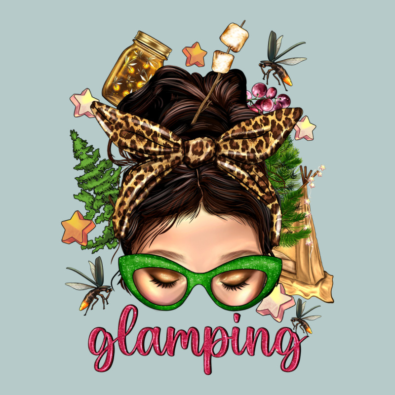 Glamping Messy Bun With Glamping Camp Tent Bbs Heavy Core Tee by BundleAndBundleShop | Teevron