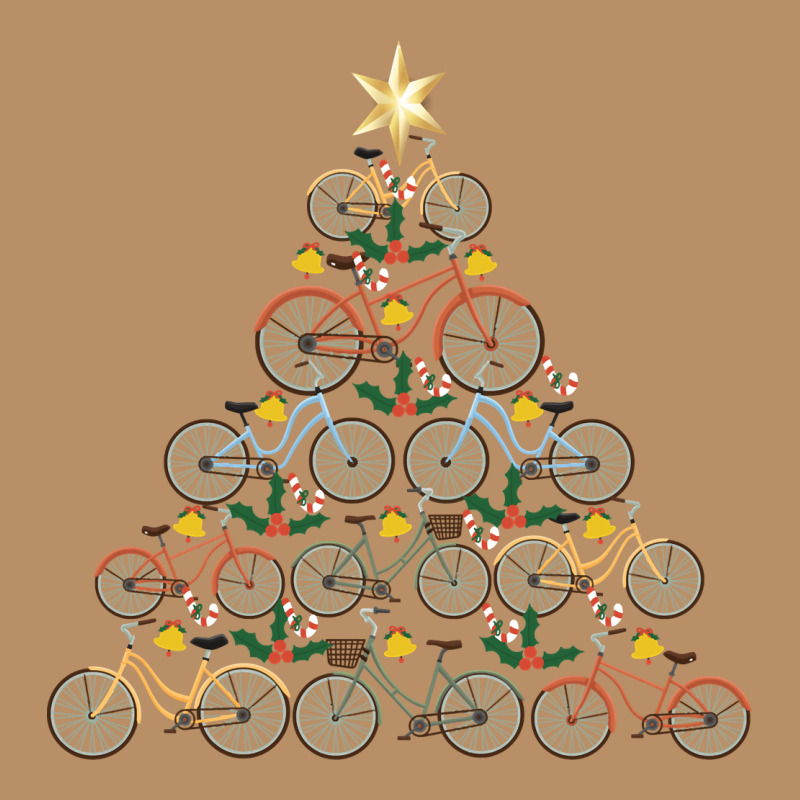 Bicycle Christmas Tree Funny Biker Bicyclist Xmas For Family Long Slee Vintage Hoodie by lanVoArt | Teevron