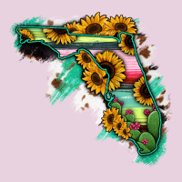 Florida Map Sunflower Cactus Serape Ladies Tee | Teevron
