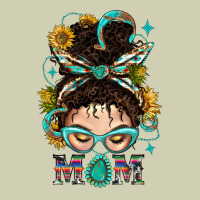 Western Messy Bun Mom With Sunflower Heavy Core Tee | Teevron