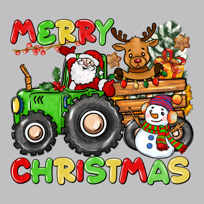 Merry Christmas Crew Tractor Long Sleeve Tee by CowGirlArtShop | Teevron