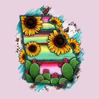 Georgia Map Sunflower Cactus Serape Ladies Tee | Teevron