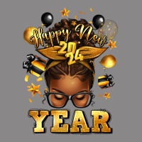 Happy New Year Afro Messy Bun Vintage Tee | Teevron