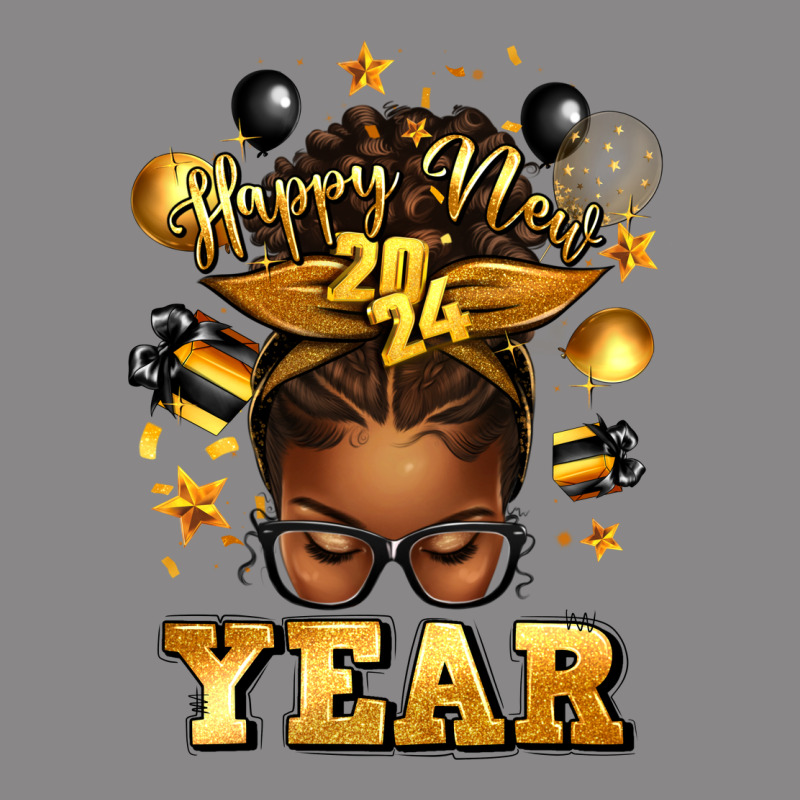 Happy New Year Afro Messy Bun Vintage Tee by texasbilliewilder | Teevron
