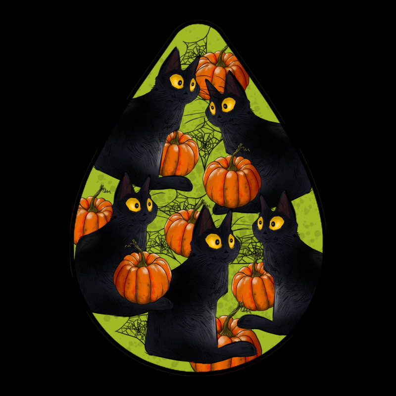 Black Cat Halloween Teardrop Premium Tee by LillyAllenDesigns | Teevron