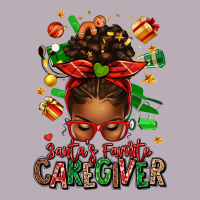 Santas Favorite Caregiver Afro Messy Bun Vintage Tee | Teevron