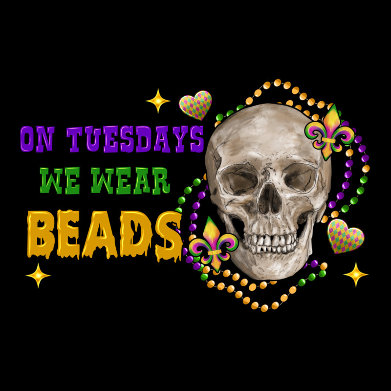 On Tuesdays We Wear Beads Skull Heavyweight Sweatshirt by FaDigitalArtStudio | Teevron