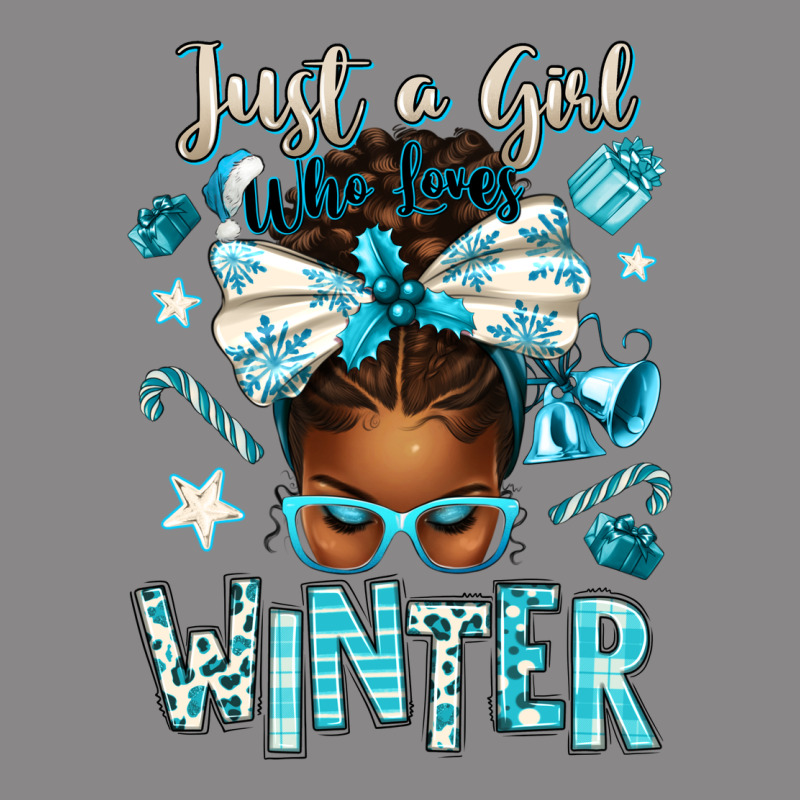 Just A Girl Who Loves Winter Afro Messy Bun Vintage Tee by texasbilliewilder | Teevron