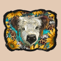 White Scottish Calf With Sunflowers Western  Background Urban Hoodie | Teevron