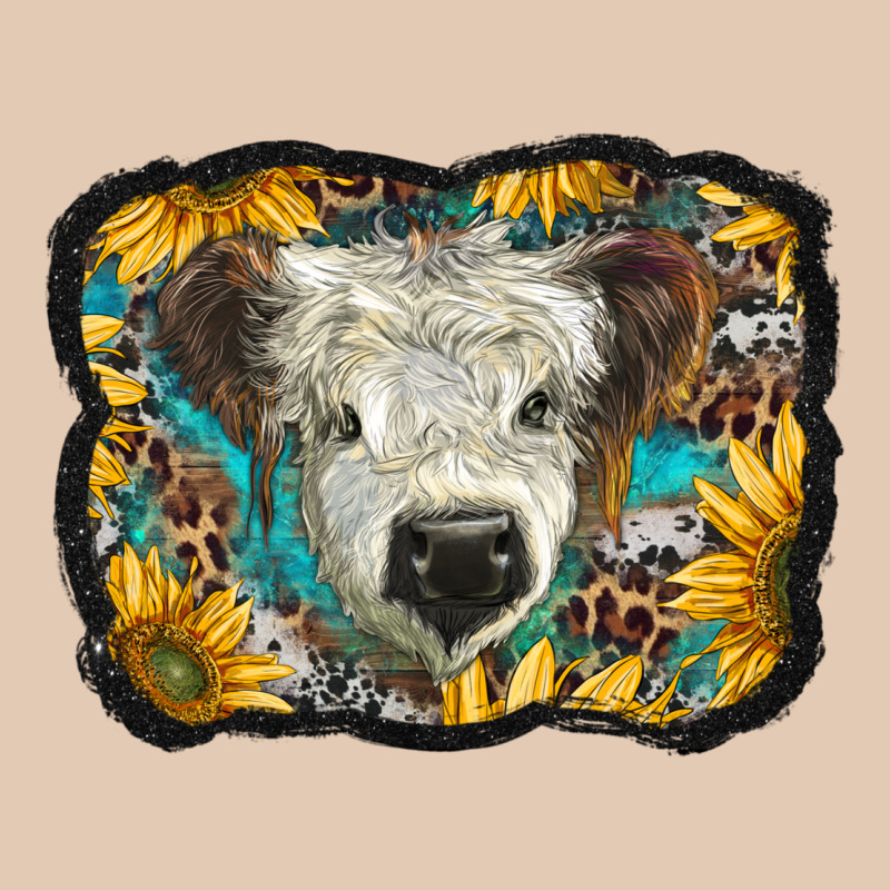 White Scottish Calf With Sunflowers Western  Background Urban Hoodie by BarkalooDesign | Teevron