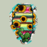 Illinois Map Sunflower Cactus Serape Ladies Tee | Teevron