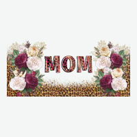 Mom Burgundy Flowers With Leopard Urban Heavy Tee | Teevron