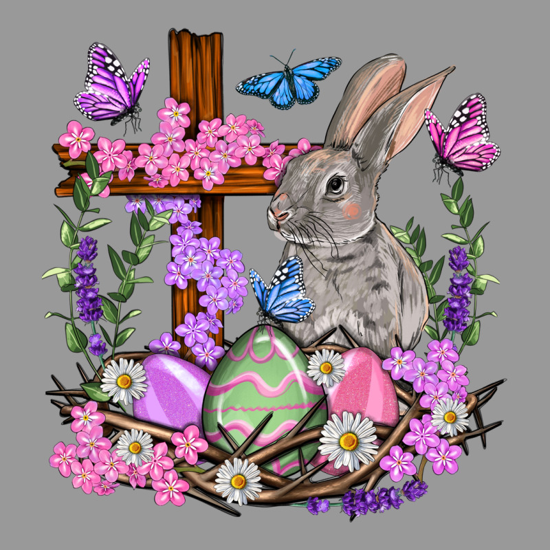 Easter Eggs And Bunny With Cross Easter Day Vintage Hoodie by HowdyJamesFarm | Teevron