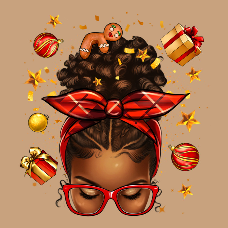 Christmas Afro Messy Bun Vintage Tee by texasbilliewilder | Teevron