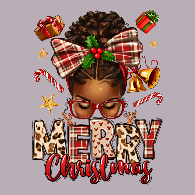 Merry Christmas Afro Messy Bun Vintage Tee by texasbilliewilder | Teevron