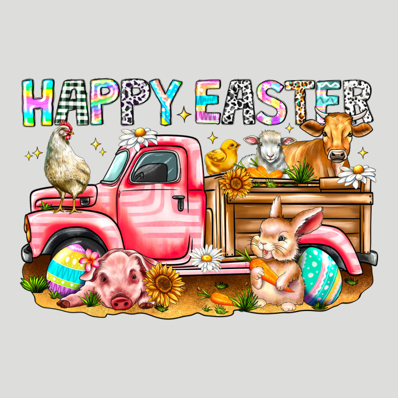 Happy Easter Animal Farm Truck Zipper Hoodie by CowhideDigitalArt | Teevron
