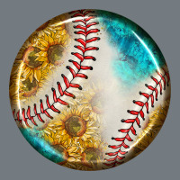 Baseball With Sunflower Round Earrings Heavyweight Sweatshirt | Teevron