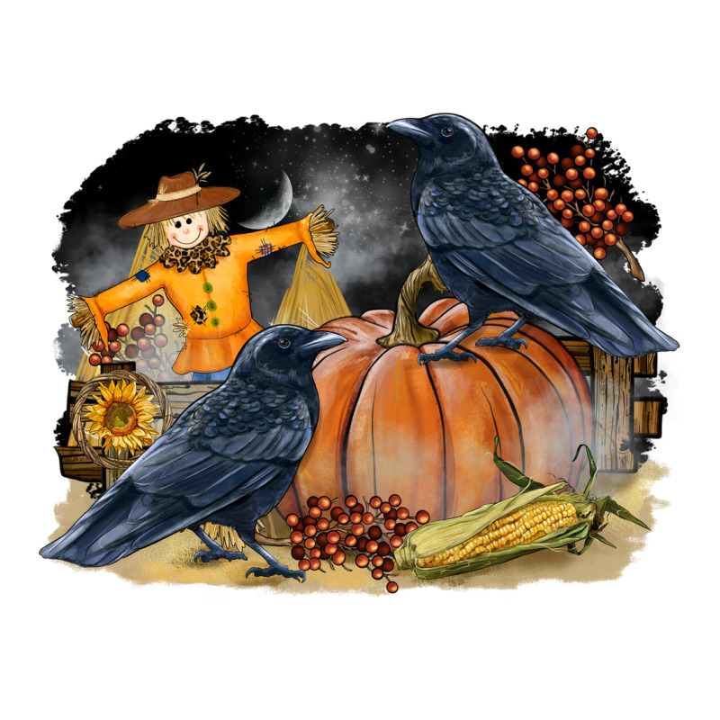Fall Background With Crow Premium Tee by LillyAllenDesigns | Teevron
