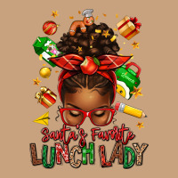 Santas Favorite Lunch Lady Afro Messy Bun Vintage Tee | Teevron