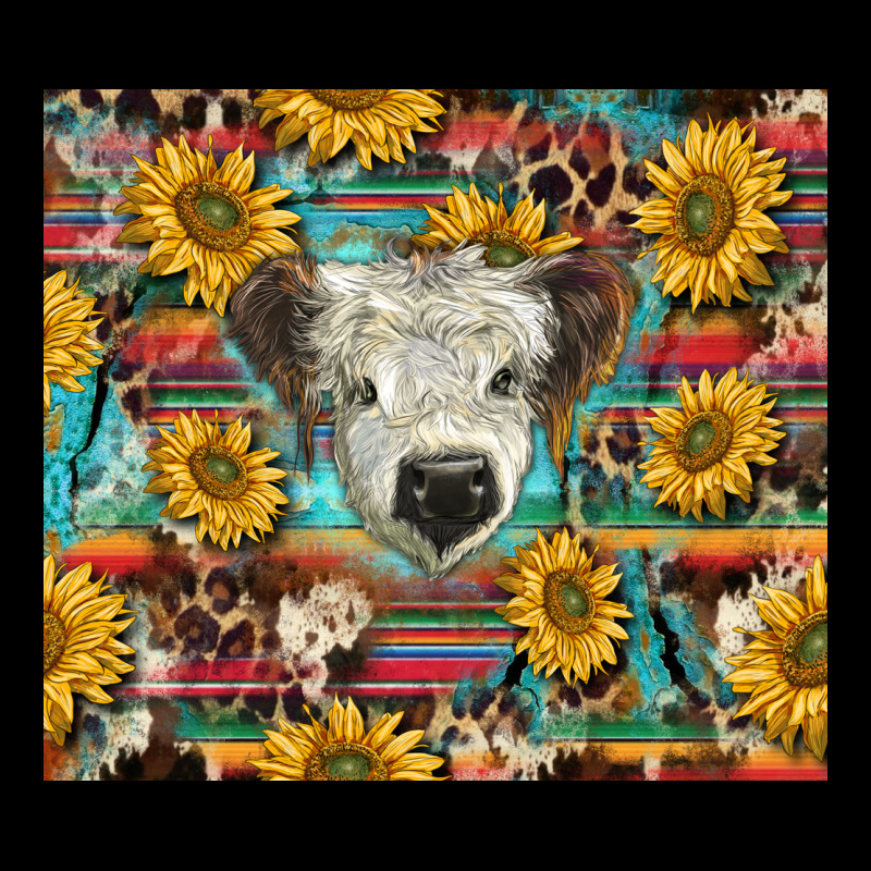 White Scottish Calf And Sunflowers Urban Hoodie by BarkalooDesign | Teevron