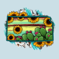 Kansas Map Sunflower Catus Serape Ladies Tee | Teevron