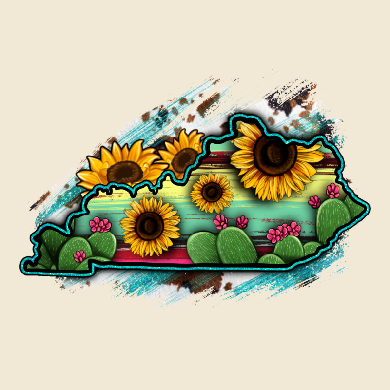 Kentucky Map Sunflower Cactus Serape Ladies Tee by RanaPortraitStore | Teevron