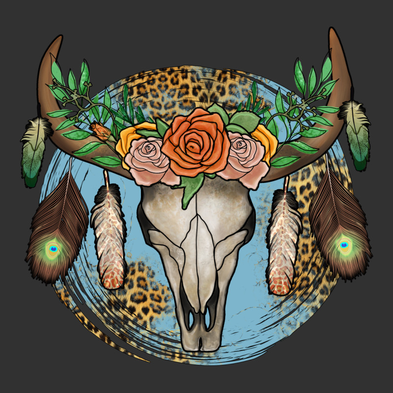 Floral Feather Bull Skull Urban Heavy Tee by JahusDesignShop | Teevron