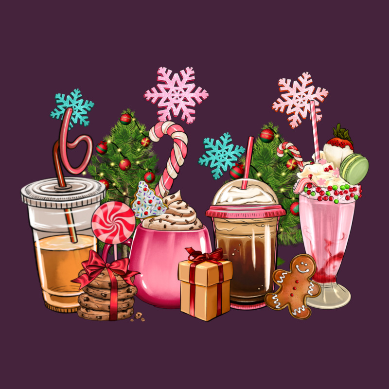Pink Christmas Coffe Cups Long Sleeve Tee by CowGirlArtShop | Teevron