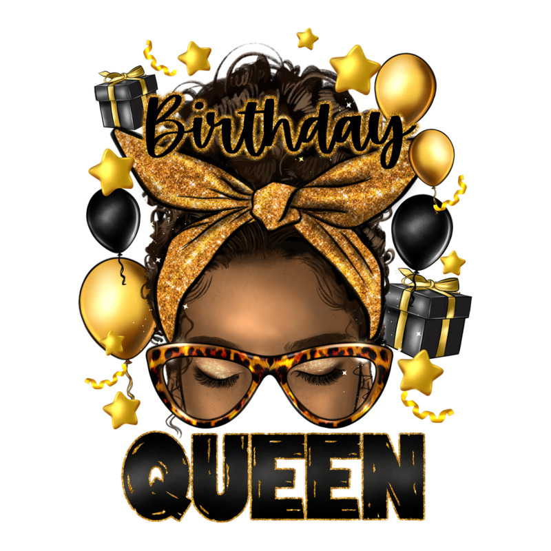 Birthday Queen Afro Messy Bun Ladies Tee by Artiststas | Teevron