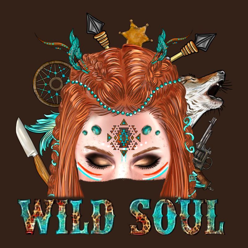 Western İndian Wild Soul With Braid Hair Woman Heavy Core Tee by BundleAndBundleShop | Teevron