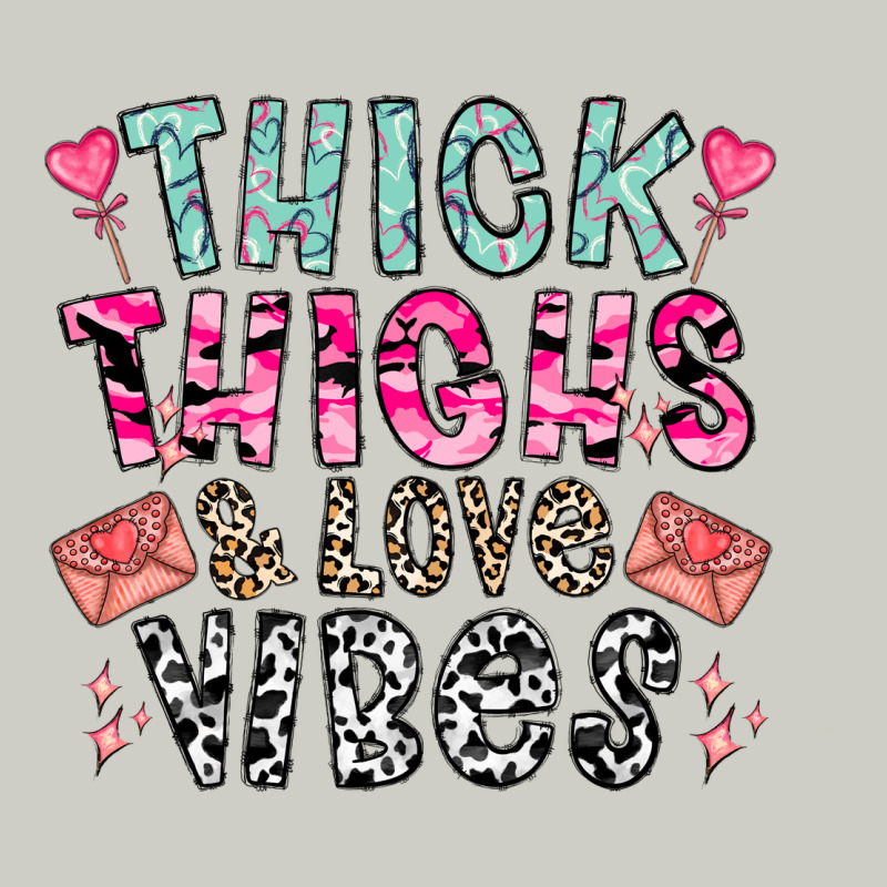 Thick Thighs And Love Vibes Heavyweight Hoodie by CowhideDigitalArt | Teevron
