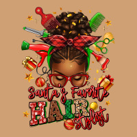 Santas Favorite Hair Stylist Afro Messy Bun Vintage Tee | Teevron