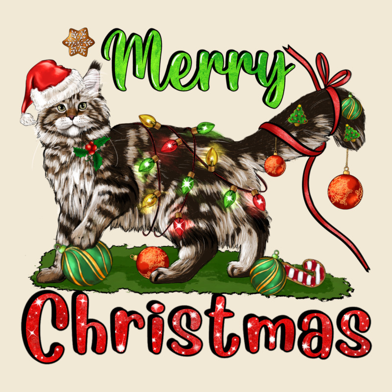 Maine Coon Cat Merry Christmas Premium Tee by LillyAllenDesigns | Teevron