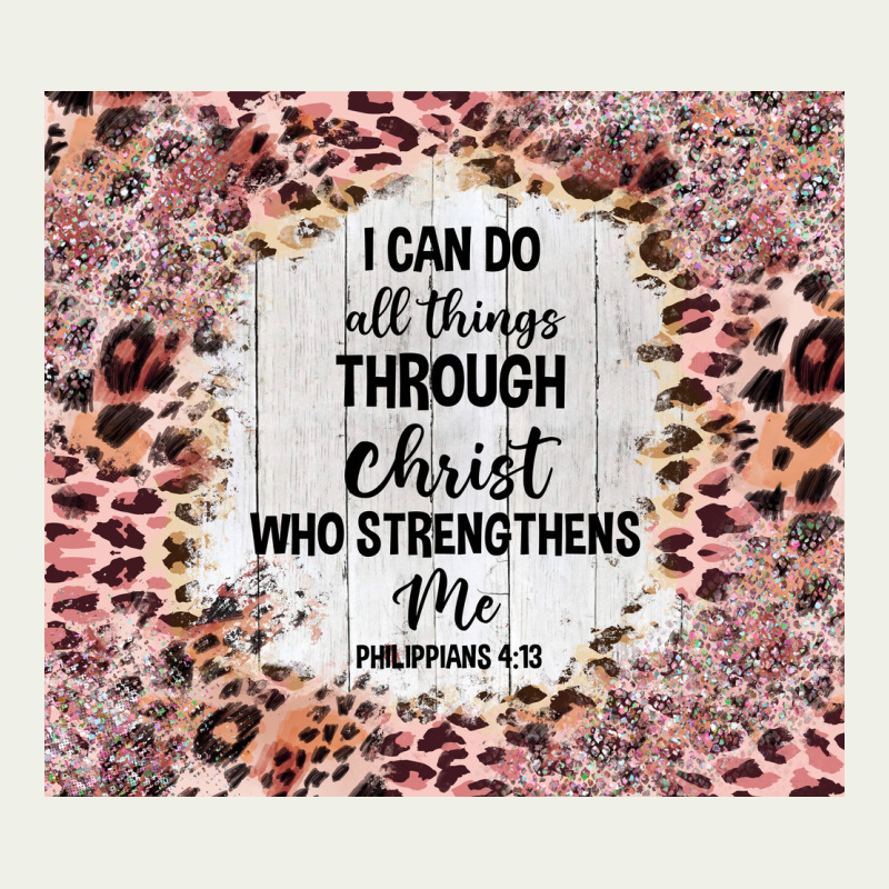 I Can Do All Things With Leopard And Glitter Urban Heavy Tee by TumblerDesignByShophia | Teevron