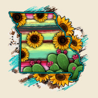 Missouri Map Sunflower Cactus Serape Ladies Tee | Teevron