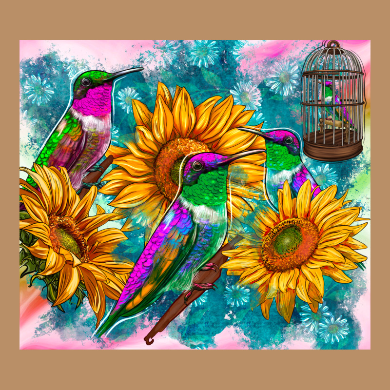 Hummingbirds Sunflower Vintage Hoodie by TumblerDesignByShophia | Teevron