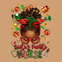 Santa's Favorite Nurse Afro Messy Bun Vintage Tee | Teevron