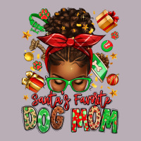 Santas Favorite Dog Mom Afro Messy Bun Vintage Tee | Teevron
