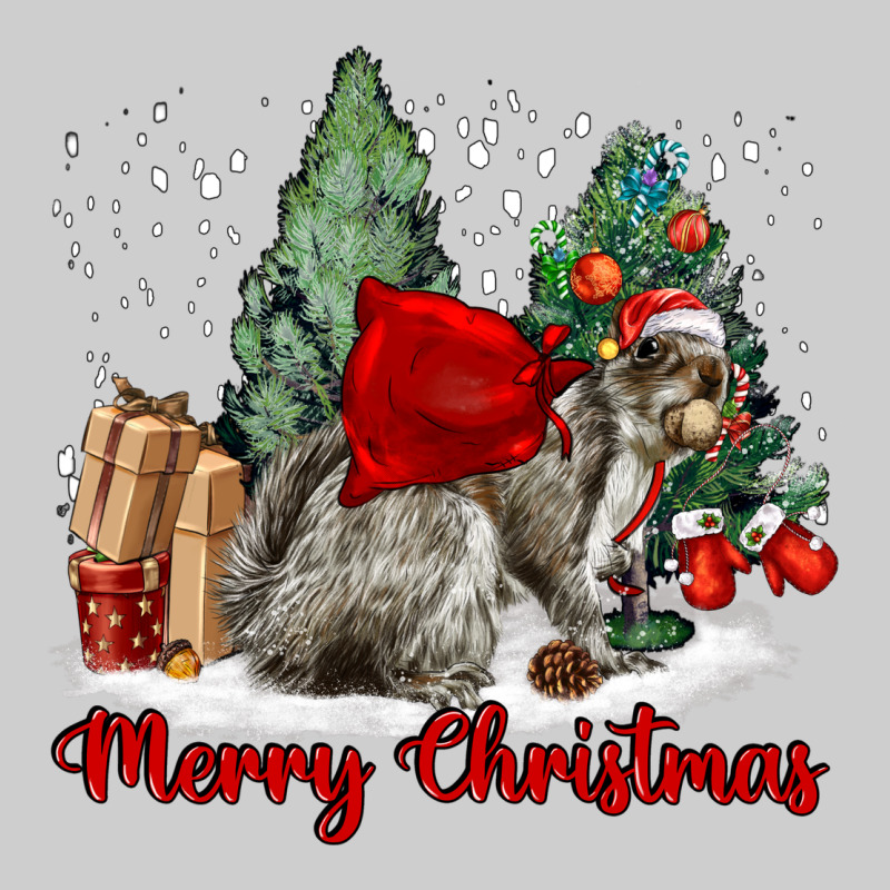 Merry Christmas Gray Squirrel Premium Tee by LillyAllenDesigns | Teevron