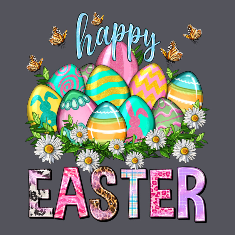 Happy Easter With Eggs Easter Day Vintage Hoodie by HowdyJamesFarm | Teevron