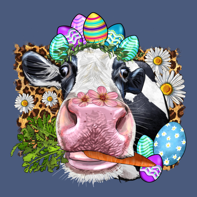 Happy Easter Cow With Eggs Easter Day Vintage Hoodie by HowdyJamesFarm | Teevron